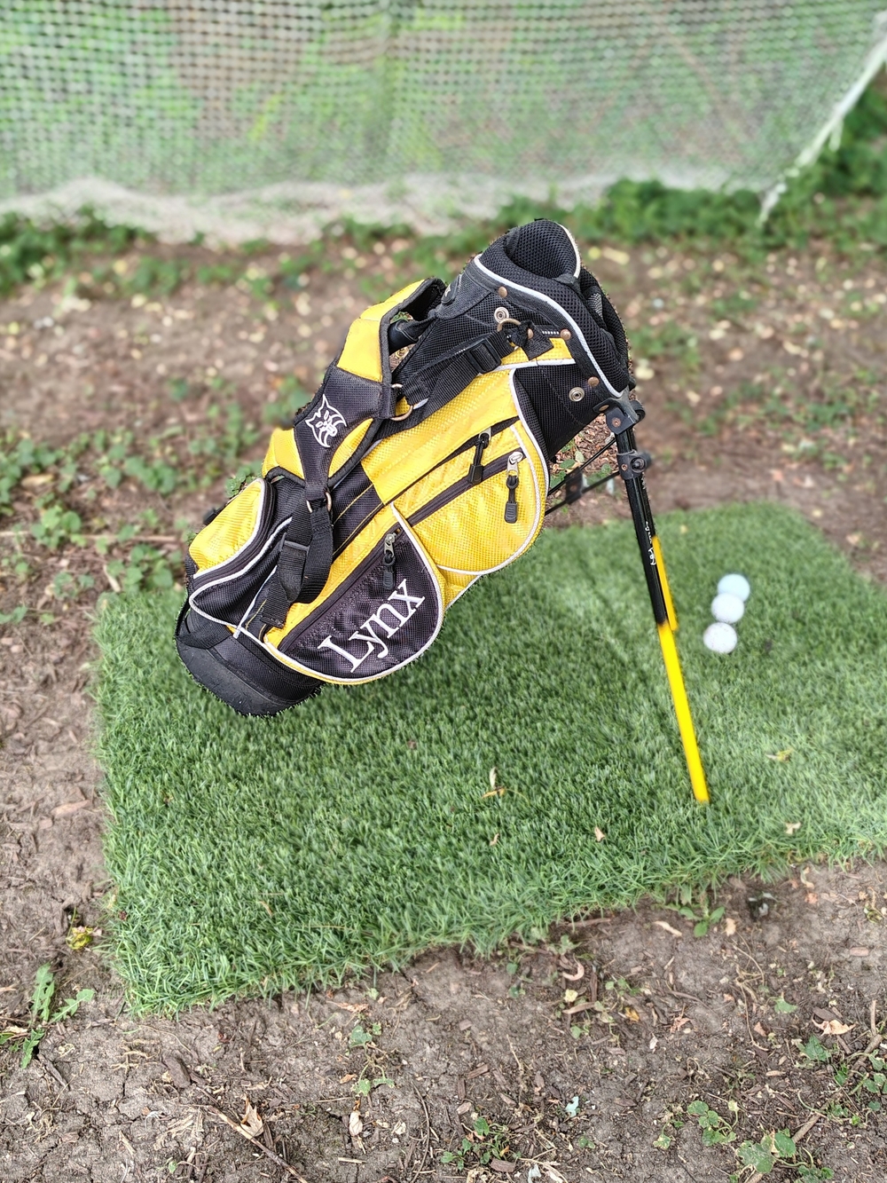 Junior Size Yellow and Black Stand Golf Bag